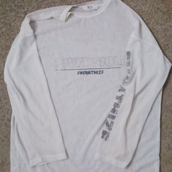 Mesh/Sheer Long Sleeve Top/ Beach Cover Up - Picture 1 of 5